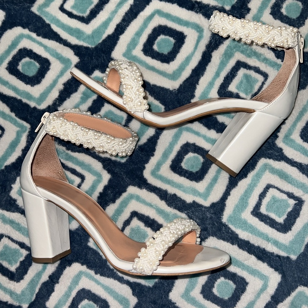 Pearl Block Heel Handmade in Greece